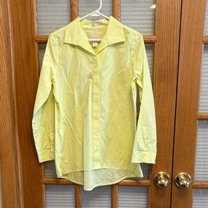 NWT Chico's 0 No Iron Citron No-Iron LS Blouse Tunic